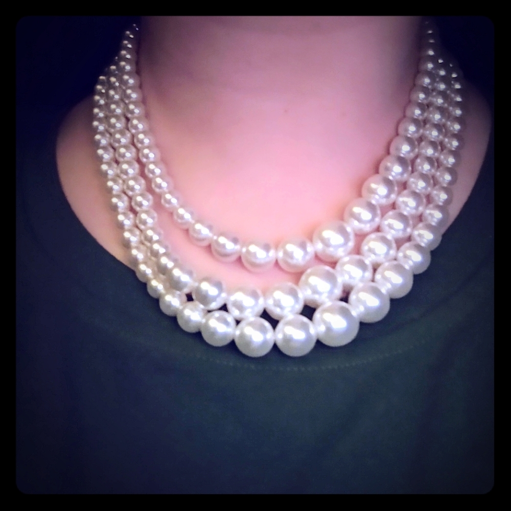 Handmade Glass Pearl Layered Necklace
